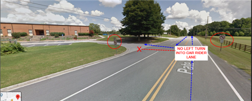 Car Rider Lane instructions 